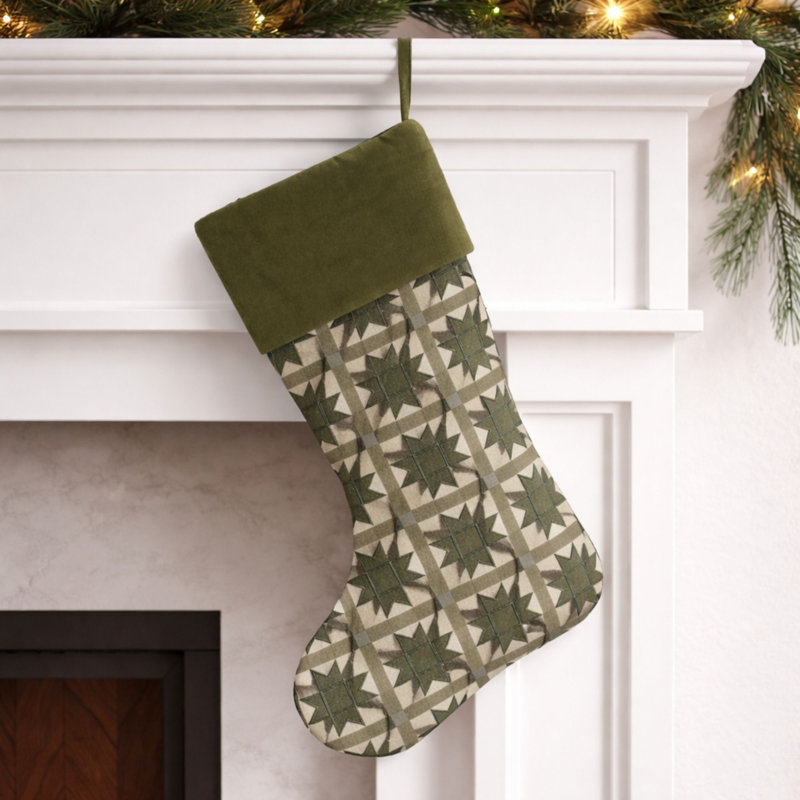 Plaid Star Christmas Stockings 19.5"H