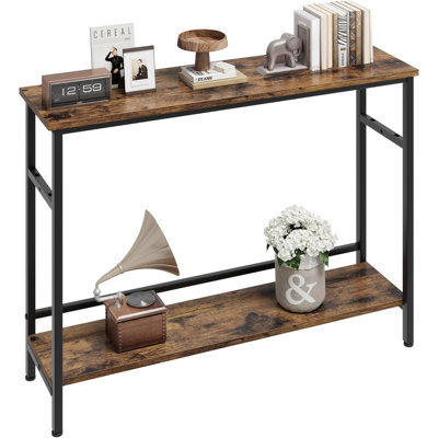 Entryway Table, Console Tables With Storage, 39.3”Rustic Sofa Table With Adjustable Shelf, Console Table For Entryway, Living Room, Hallway, Bedroom(R