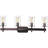 Regina 4-Light Indoor Antique Bronze Bathroom Vanity Wall Mount with Clear Glass Cylinder Shades