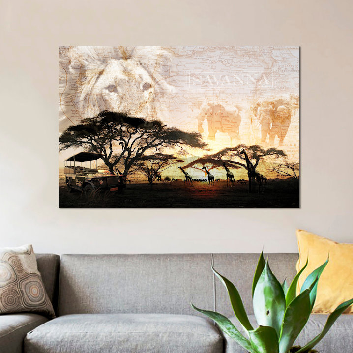 «Savanna» par GraphINC - Estampe numérique sur toile tendue avec châssis, H 18 po x l 26 po x P 1,5 po, Toile tendue