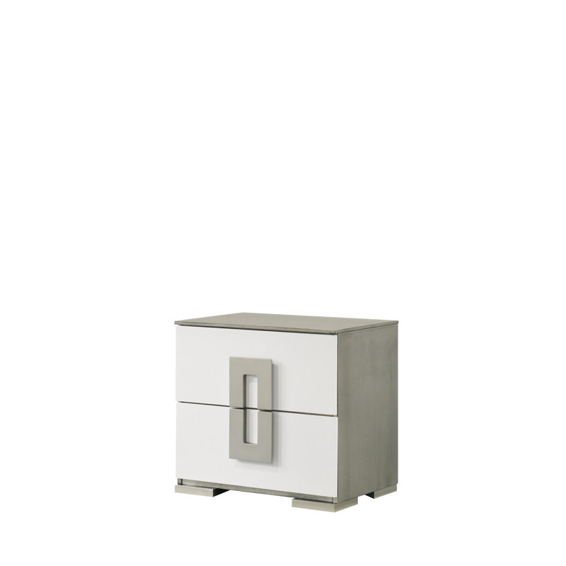 Table de chevet contemporaine en blanc - Rangement généreux et ajout moderne 2 aux meubles de chambre à coucher