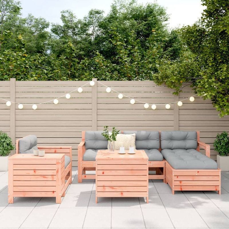 Thangool 62cm Wide L-Shaped Patio Sofa, Grey, Brown