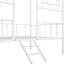 Lit superposé simple avec style contemporain, conception de maison, structure entièrement métallique, angle et argent pour la construction de la chambre à coucher, mise à niveau du mobilier de finition