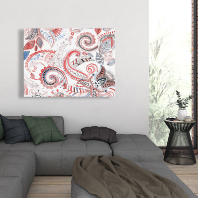 Paisley Pattern - Coral Patterns Canvas for Home Decor
