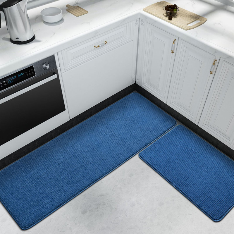 Tapis de cuisine Demarus, Rectangle 4 pi 11 po x 1 pi 5 po, Bleu