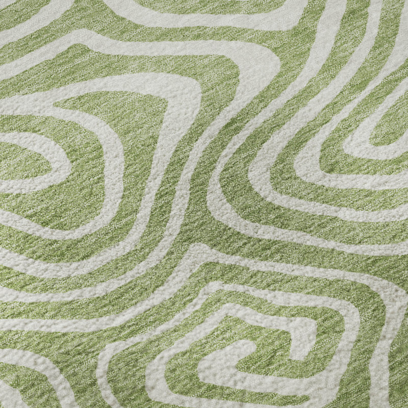 Premium Machine Washable Guada AMF1020 Swirls Rug, Rectangle 5' x 7'6"