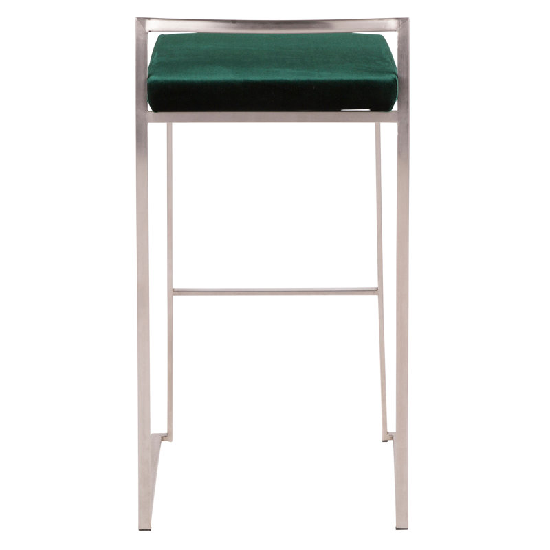 Tabouret de bar contemporain empilable, Brun, Argent
