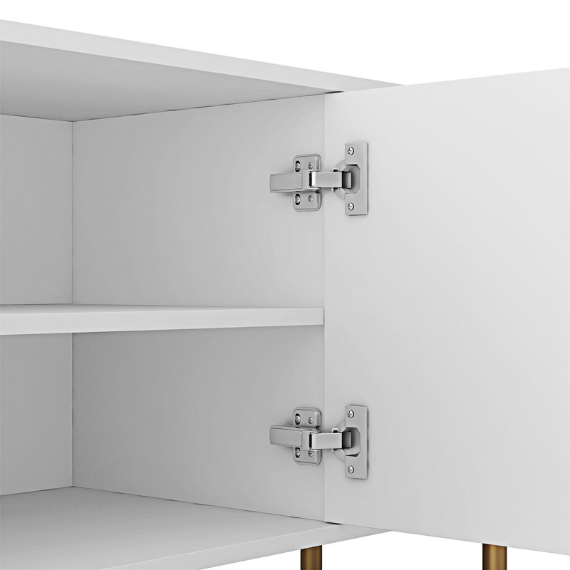 Meuble télé avec portes de rangement, Blanc