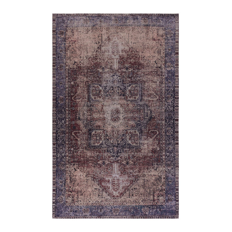 Washable Area Rug 6X9, Low-Pile, Non-Slip, Non-Shedding, Foldable, Pet & - Transform Your Space With Ease  Burgundy 6X9 Rug, Stain , Ideal For Living Room, Bedroom, Kitchen