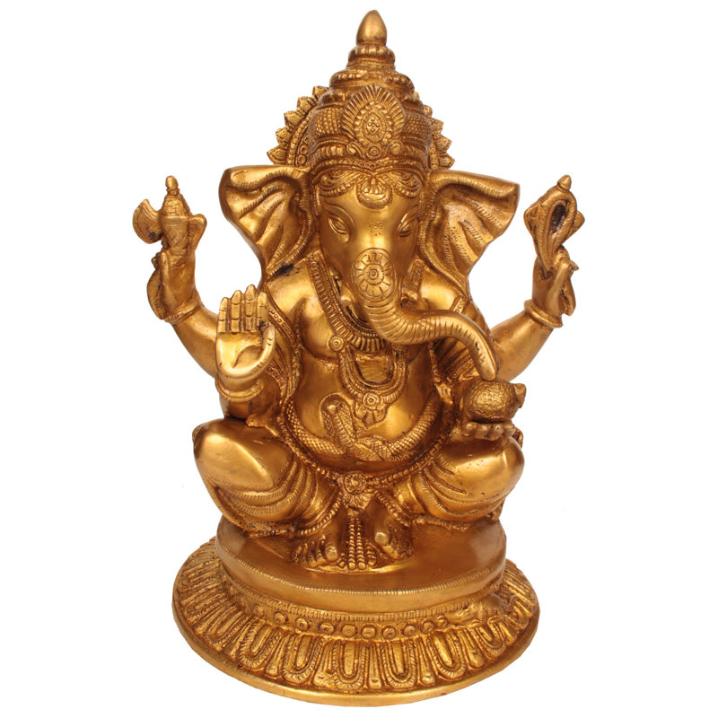 Ganesha assis à quatre bras avec Abhaya