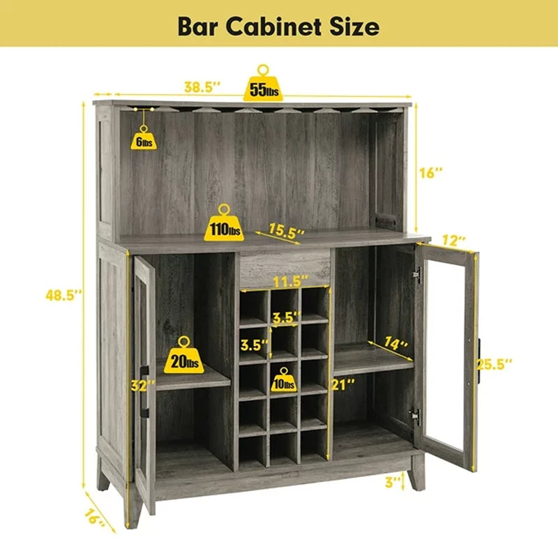 Chrisina 38.5'' Sideboard, Gray