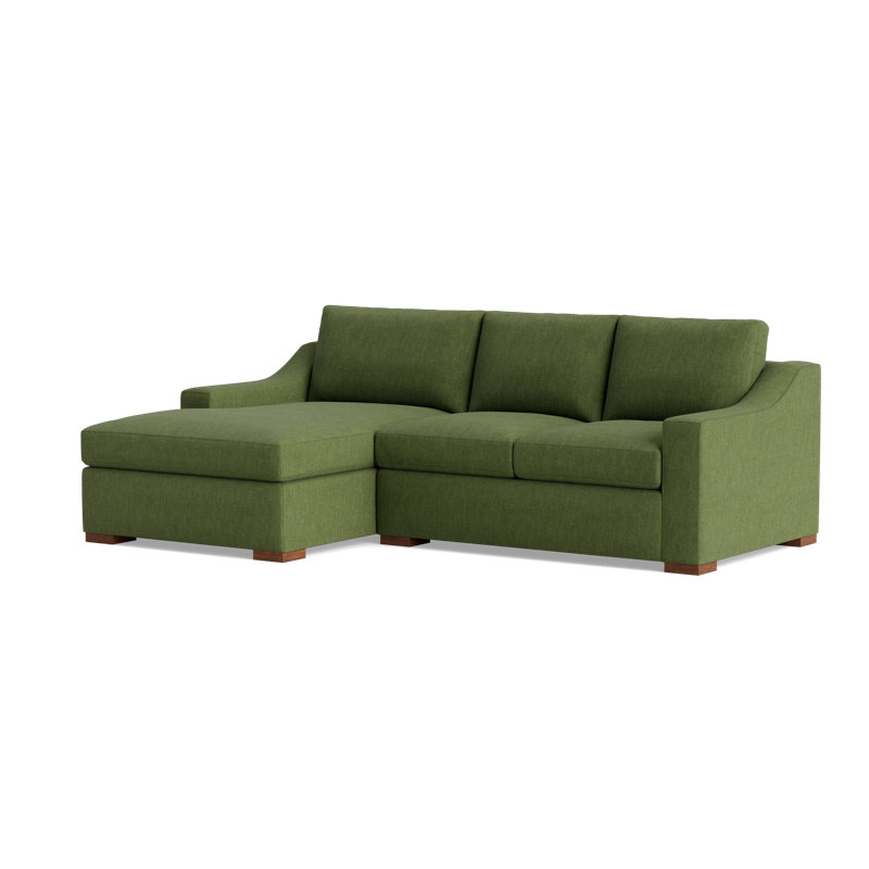 Lucca Sectional, Left Hand Facing, Performance Weave - Basil
