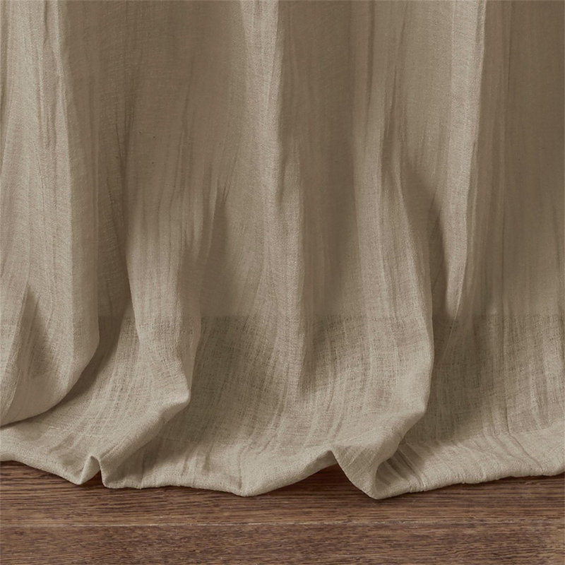 Solid Crushed Curtain Panel Pair(2 Pcs Window Panels), 42" W x 95" L, Gray