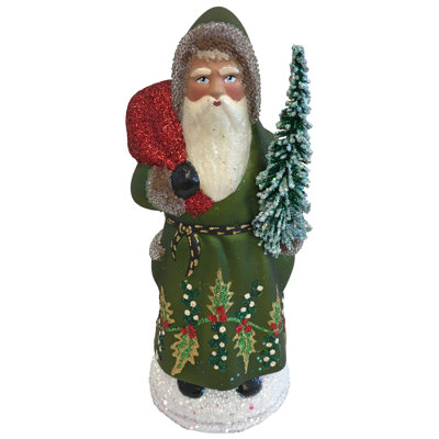 Schaller papier mache avec arbre de noël vert père noël