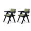 Chaise avec accoudoirs à dossier solide noir et vert clair (ensemble de 2)-130483071
