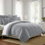 Ensemble d'édredon en coton gris à rayures 8 pièces Shay-109897056