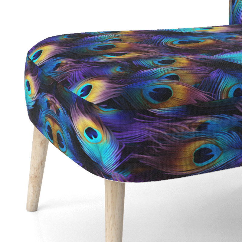 Chaise d'appoint d'appoint éclectique en velours bleu et pruple