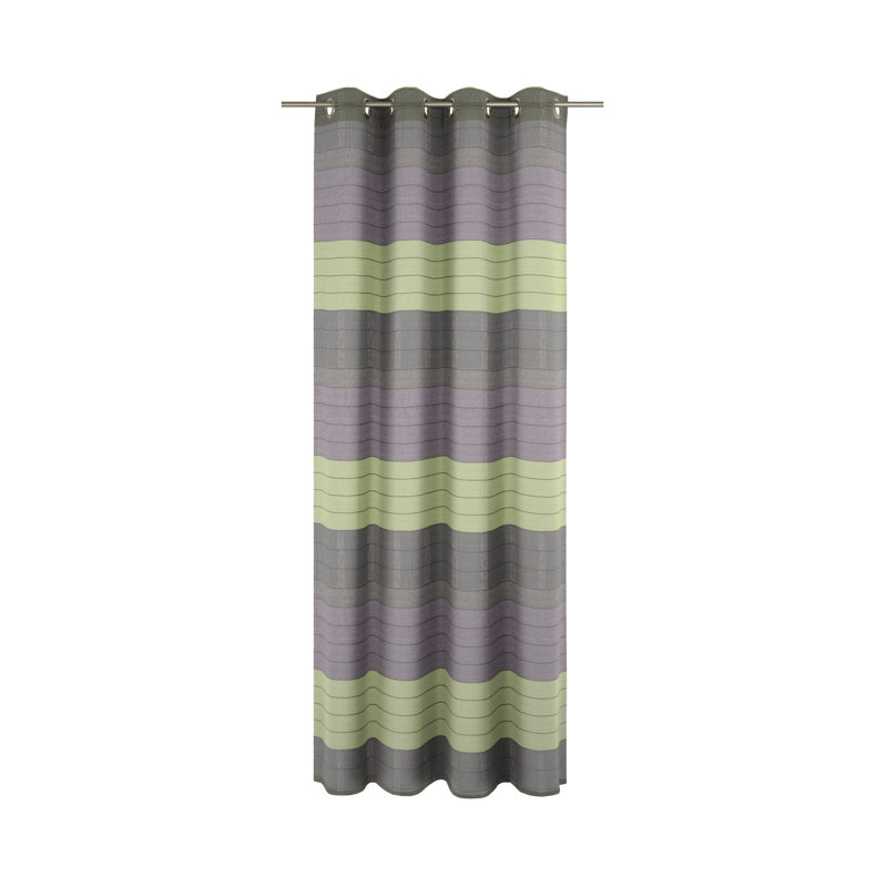 Striped Eyelet Curtain, Purple/Green, 135 W x 245 D cm