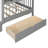 Full Size House Bed With 2 Large Drawers, Side Bookshelf With LED Strip, Gray-1900790368