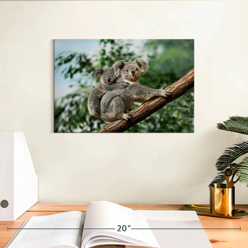 Bramala Koala mère et Joey, H 8 po x l 12 po
