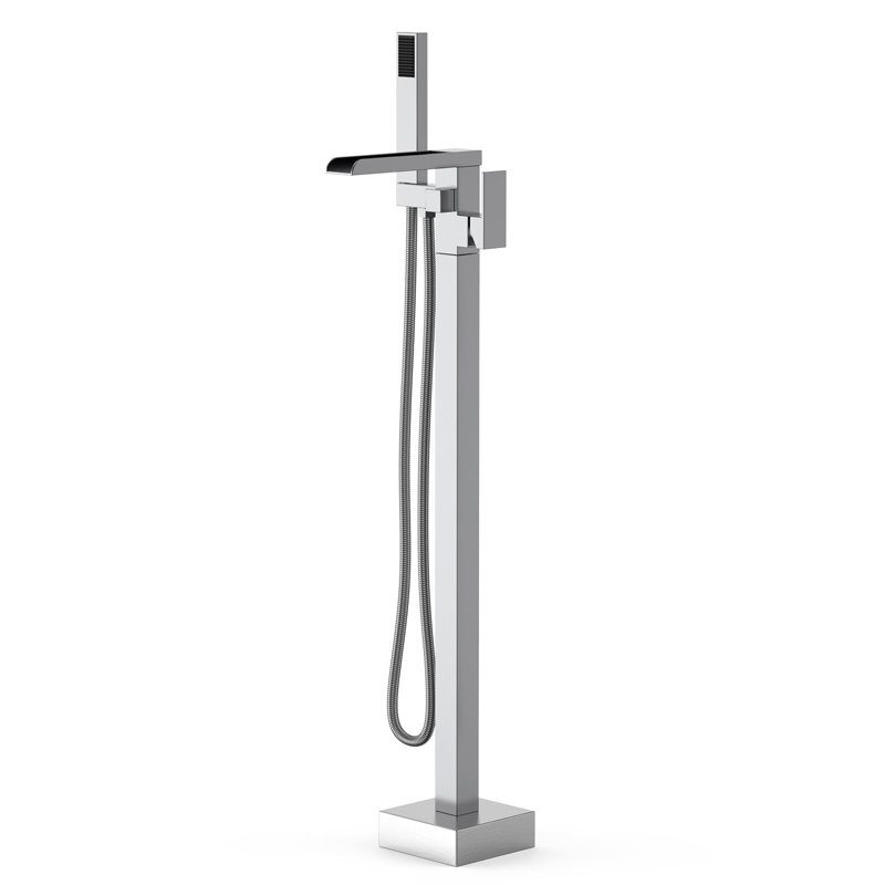 Freestanding Bathtub Faucet, Floor-Mount Tub Filler, Chrome