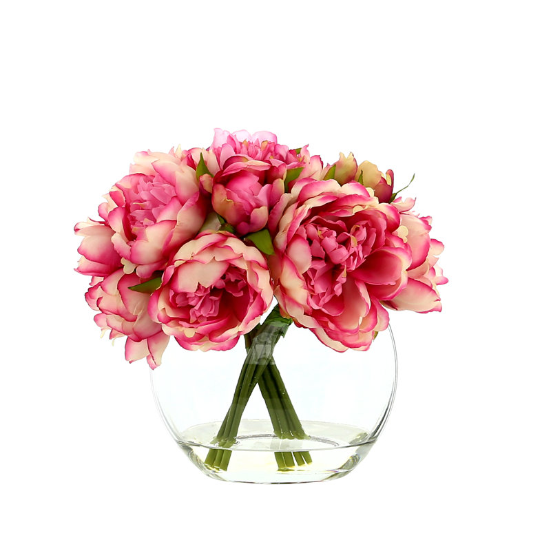 Centre de table pivoine dans un vase, Rose