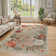 Floral Washable Rugs Non-Slip Soft Rugs for Living Room Bedroom Ultra-Thin Boho Accent Carpet