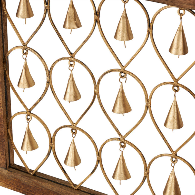 Gromling Wood and Metal Bell Wall Decor Set