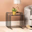 Metal Black Nesting Table For Living Room Furniture, Nest of Tables with Glass Top, End Table