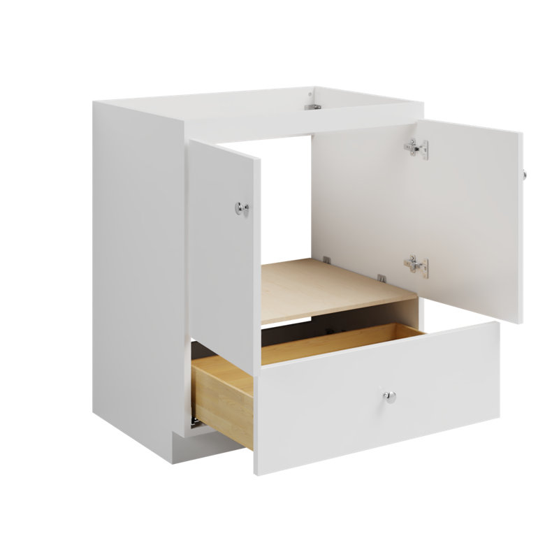 Armoire de meuble-lavabo sans comptoir H 30,5 po x P 21 po x H 34,5 po Slab, Blanc satiné