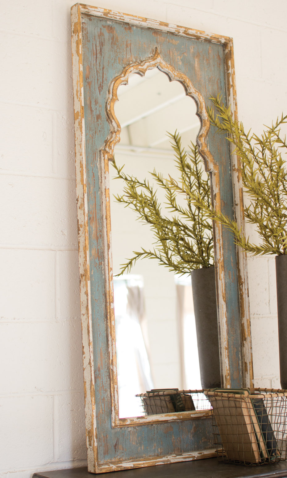 Bungalow Rose Halyna Painted Wooden Full Length Mirror & Reviews | Wayfair