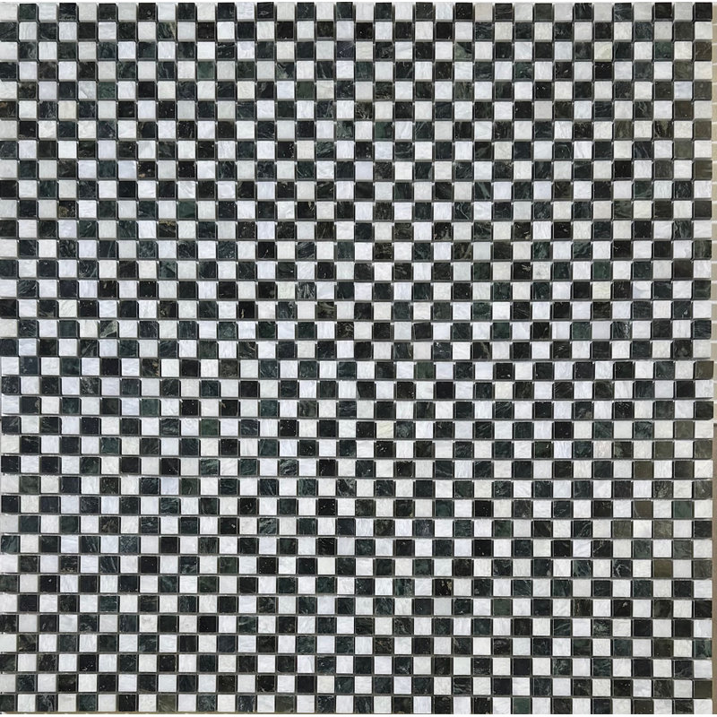 Carreau de mosaïque de 0,6 po x 0,63 po, Vert foncé / vert clair