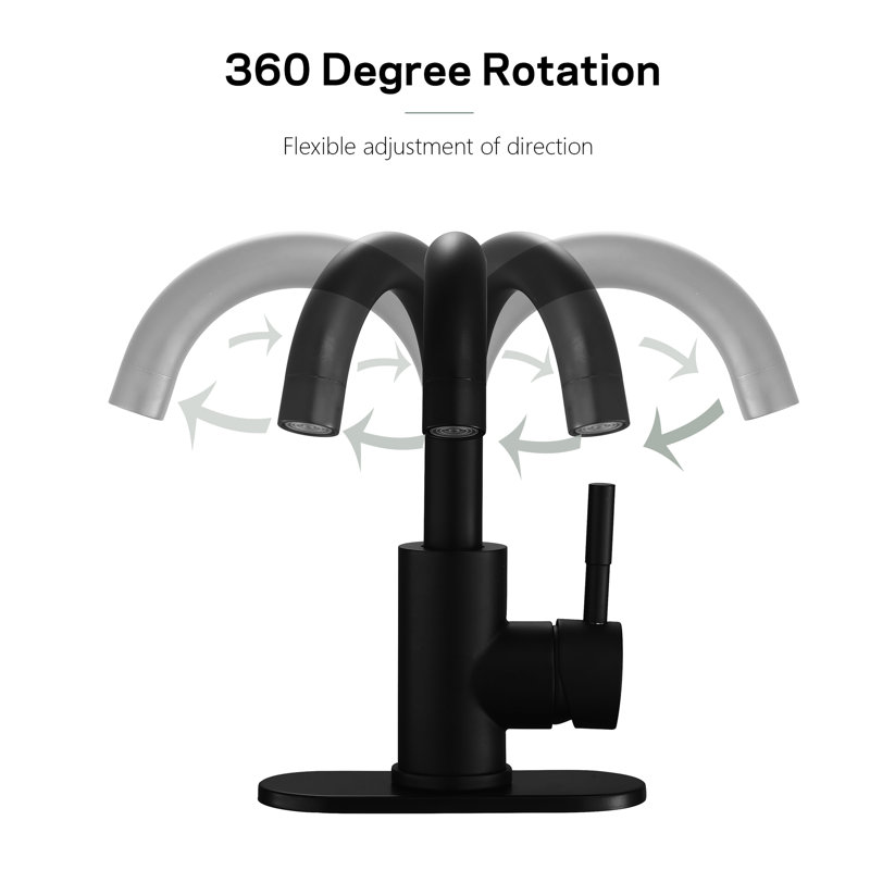 Single-Hole Single-handle Bathroom Faucet, Black