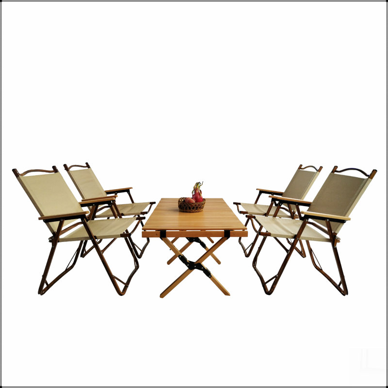 Multi-Function Foldable and Portable Dining Set, 1 Dining Table & 4  Folding Chairs