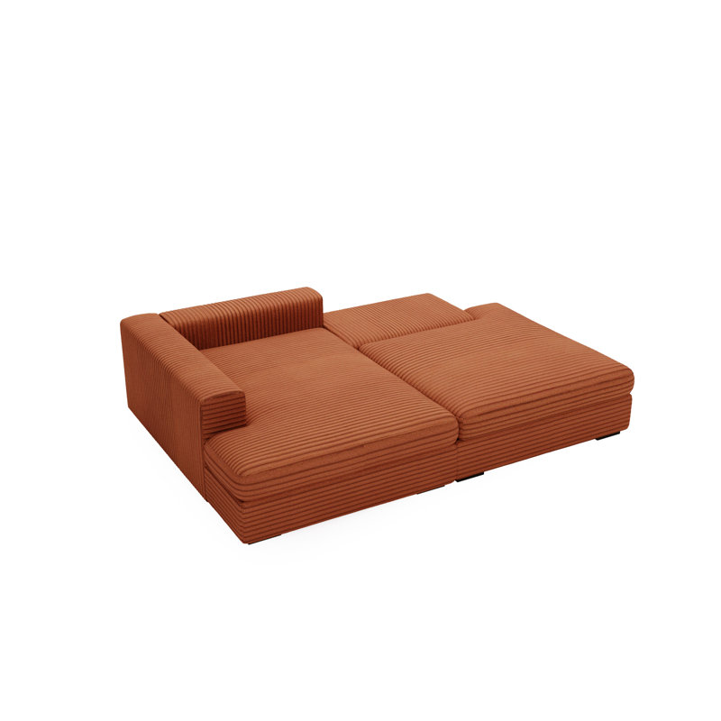 Teirra 2 Seater Sofa Bed, Orange, Right Hand Facing