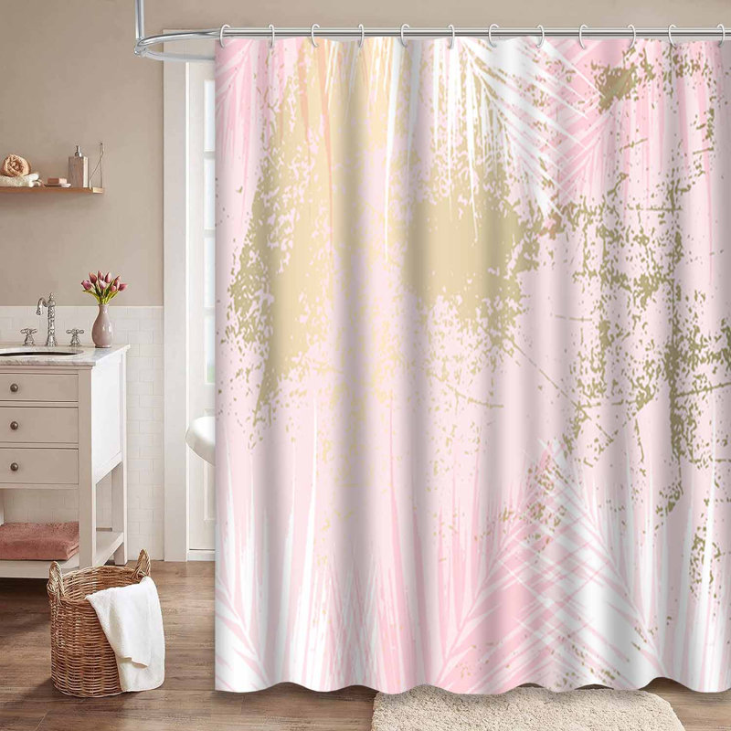 Rideau de douche abstrait abstrait en marbre pastel avec 12 crochets, L 72 po x l 84 po
