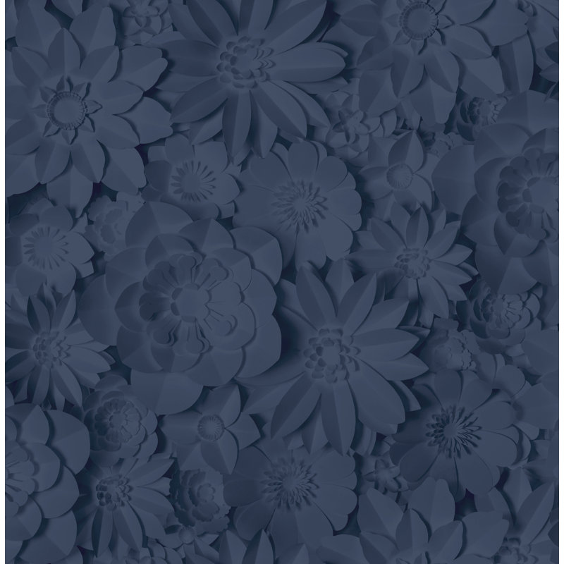 Dimensions Floral Blue Wallpaper