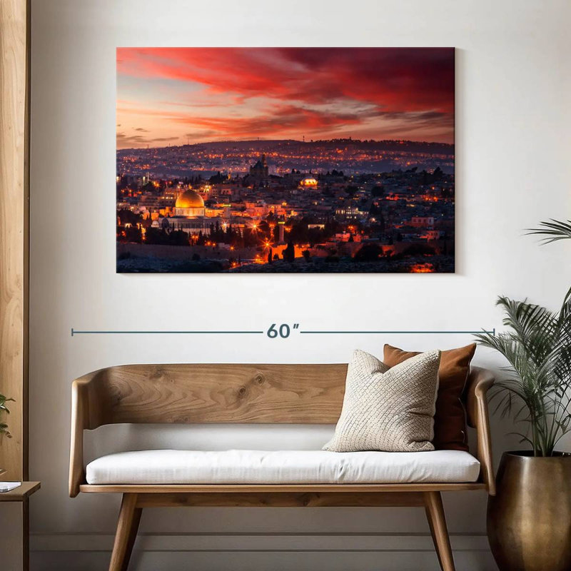 Hannes Jerusalem At Sunset, 32" H x 48" W