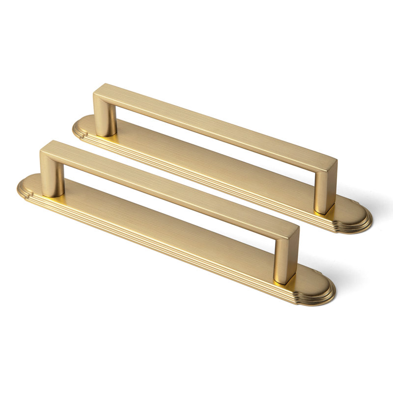 Ensemble de poignées de bar classiques avec contre-plaque (G014), 5", Bronze champagne