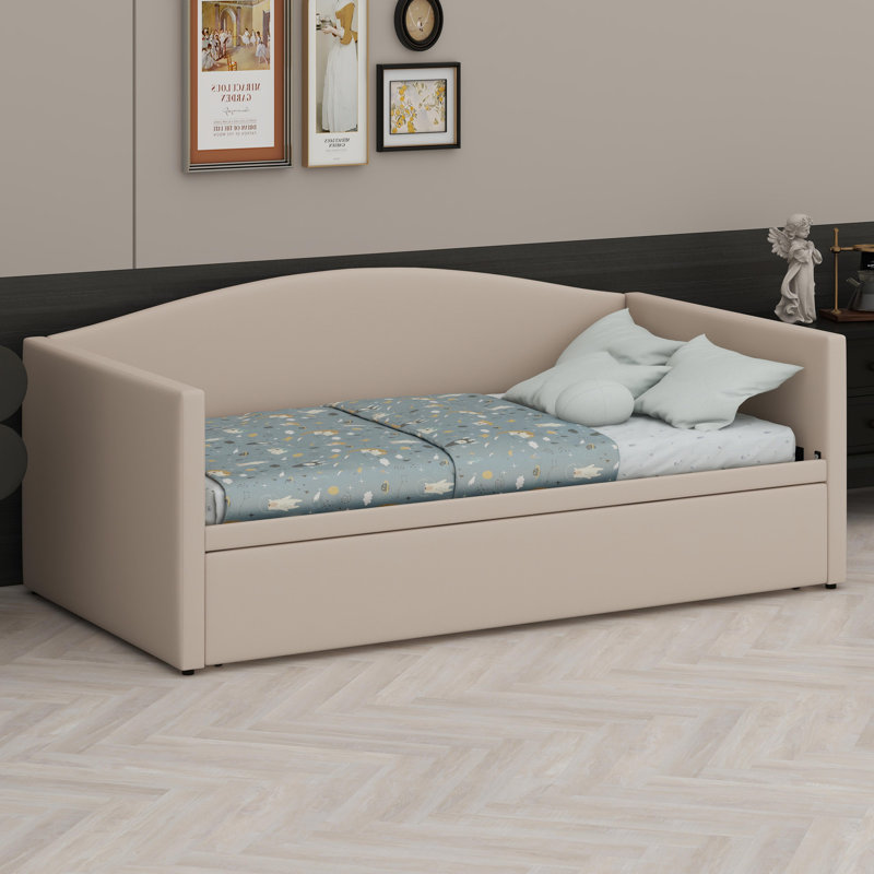 Lit de jour avec couchette extensible, Beige