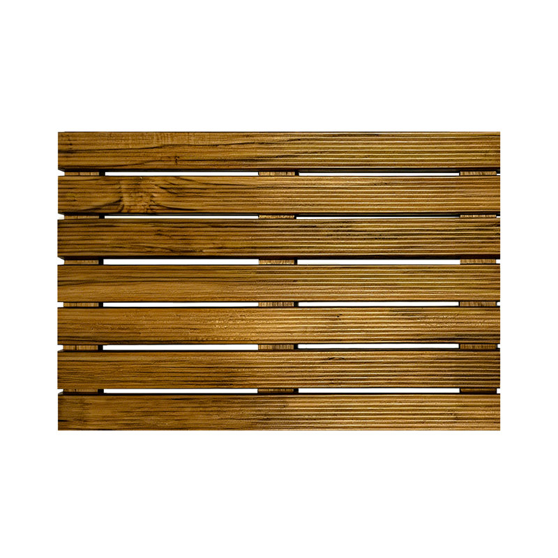 Petties Bathroom Anti-Slip Teak Wood Mat, 21" L x 14" W