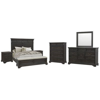 Bolkov Queen Storage Bed 2 Nightstands Drawer Dresser With Mirror And Drawer Chest