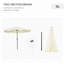 Outsunny 9Ft Patio Umbrella With Push Button Tilt And Crank, Ruffled Outdoor Market Table Umbrella With Tassles And 8 Ribs, For Garden, Deck, Pool, Cream White-87920861