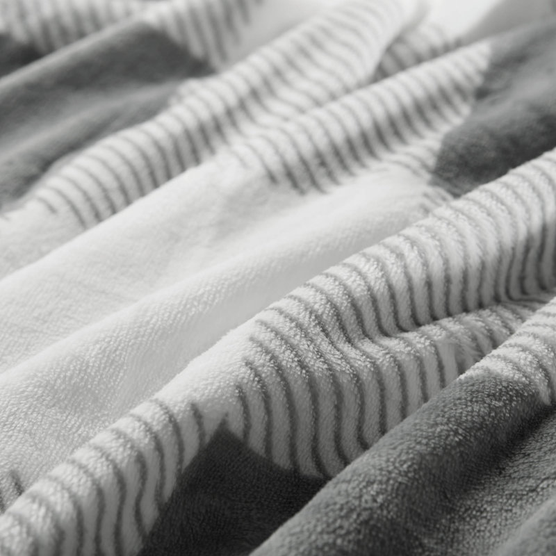 Couverture de canapé en velours de vison super doux et chaud, Plein, Gris
