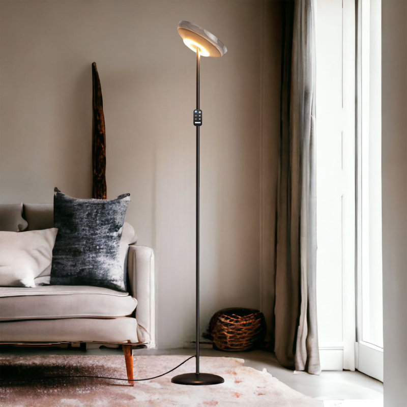 Elizabelle 69'' Black Torchiere Floor Lamp