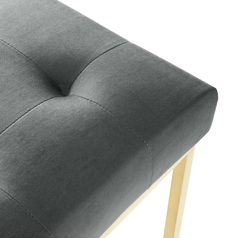 Chaise d'appoint en velours Privy, Anthracite, 1, Gold