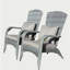 Chaise de patio avec coussins (coussin gris)