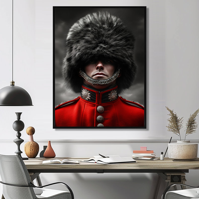 Royal British Guardsman Photo II - armée, impression d'art mural, H 20 po x l 12 po x P 1 po, Toile avec cadre flottant noir