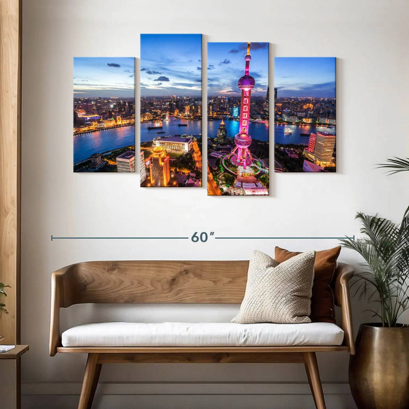 Sireci Glowing Shanghai Skyline, 32" H x 52" W