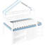 Lit mezzanine double blanc et bleu avec auvent, structure en bois, grand espace de rangement pour équipement de jeu avec toit à baldaquin, construction, accessoires de chambre à coucher-343529459